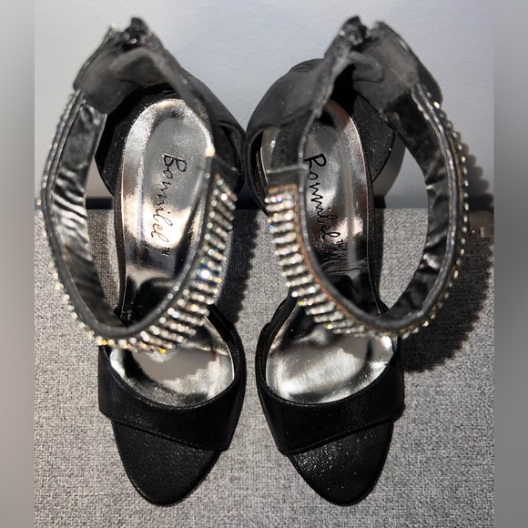 BONNIBEL BLACK RHINESTONE HEELS SIZE 7 - Picture 4 of 10